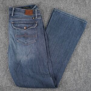 Lucky Brand Cate Boot Jeans Women 12/31 Blue Size M Wash Flap Pocket Bootcut Y2K